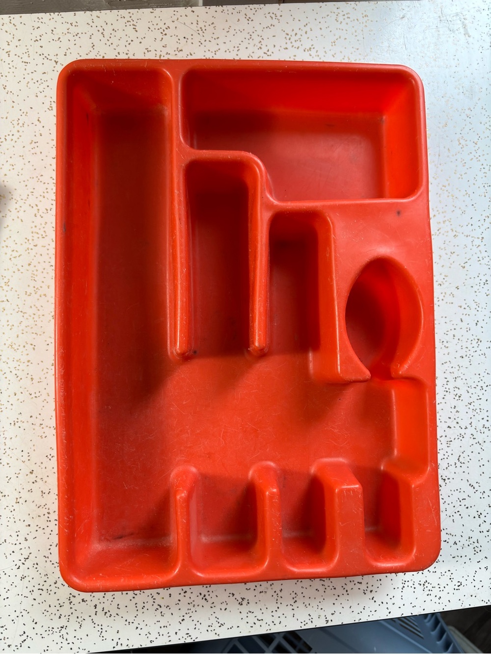 Smaller vintage Rubbermaid cutlery drawer insert  - orange
